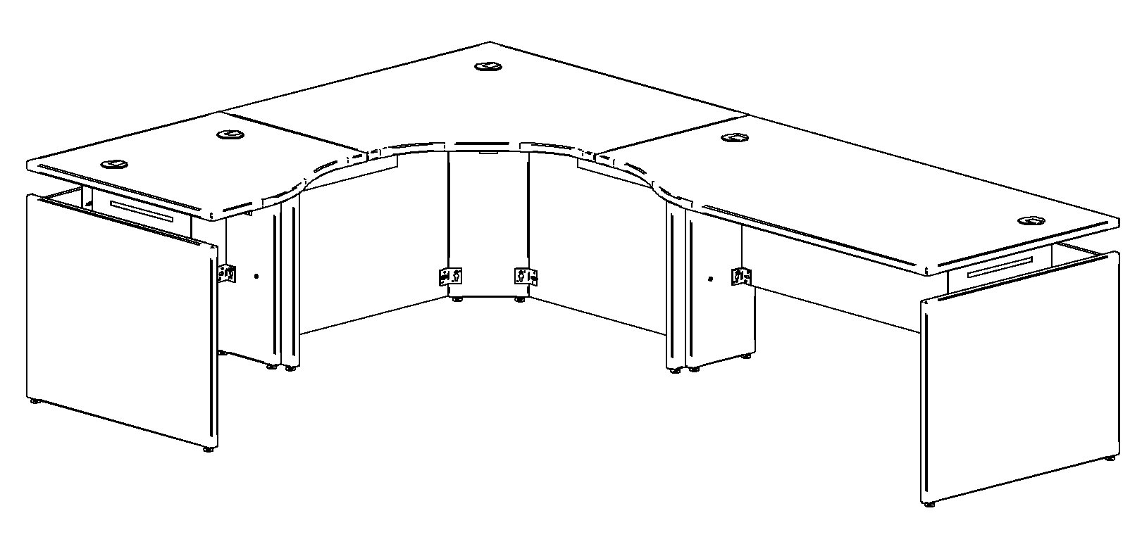 Configuration gamme de meubles de bureaux Verflex / Mobilier Corporatif Poitras